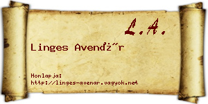Linges Avenár névjegykártya